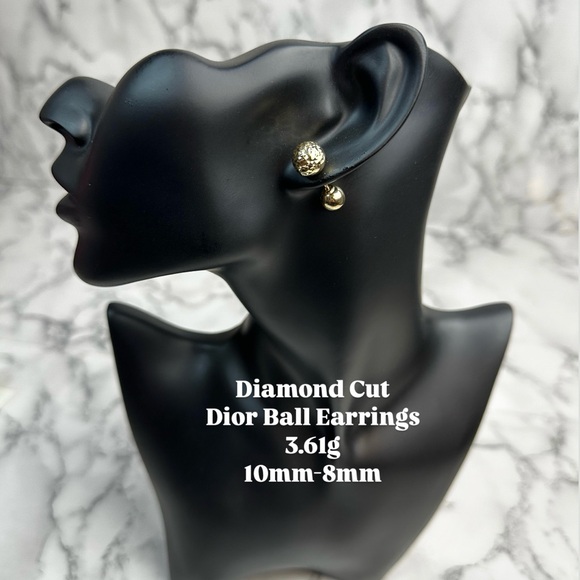 Dior Gold Spherical Earrings - Picture 1 of 1